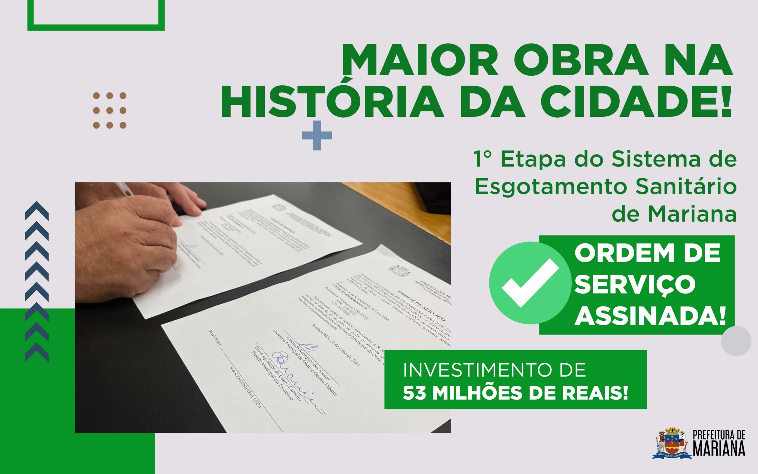 Mariana-MG inicia 1ª etapa da maior obra de saneamento básico do município