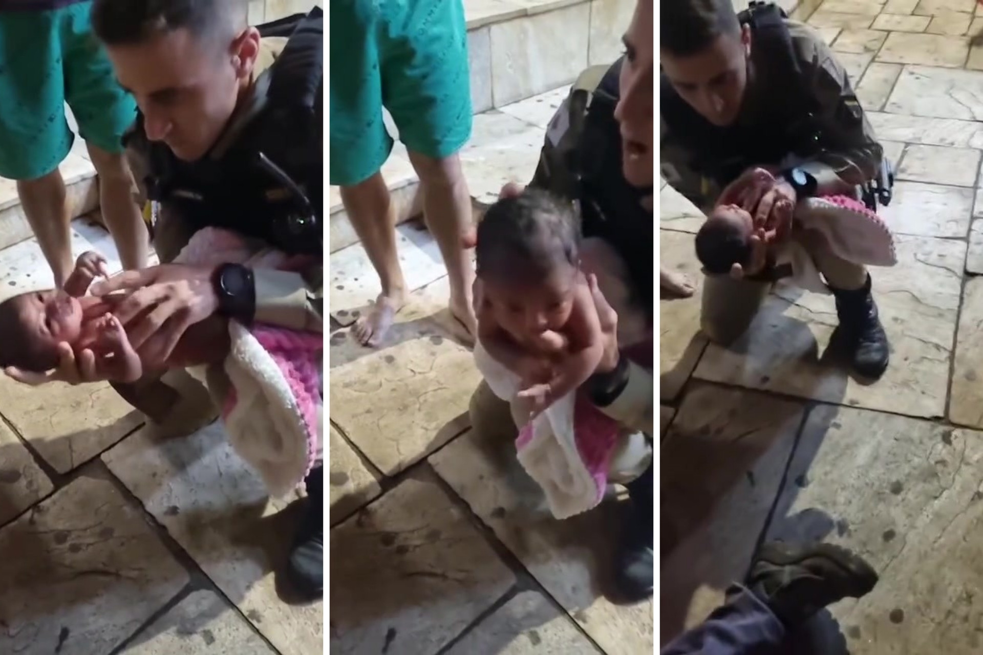 Recém-nascida é salva por policiais militares após parada respiratória no Centro de Mariana-MG