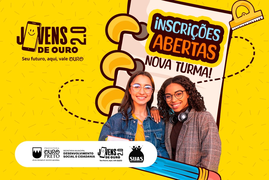 Ouro Preto: Programa Jovens de Ouro abre inscrições para 100 vagas de capacitação profissional