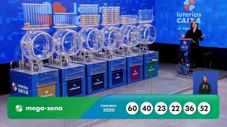 Resultado da Mega-Sena 3000 de hoje, sábado (25/04/2026)