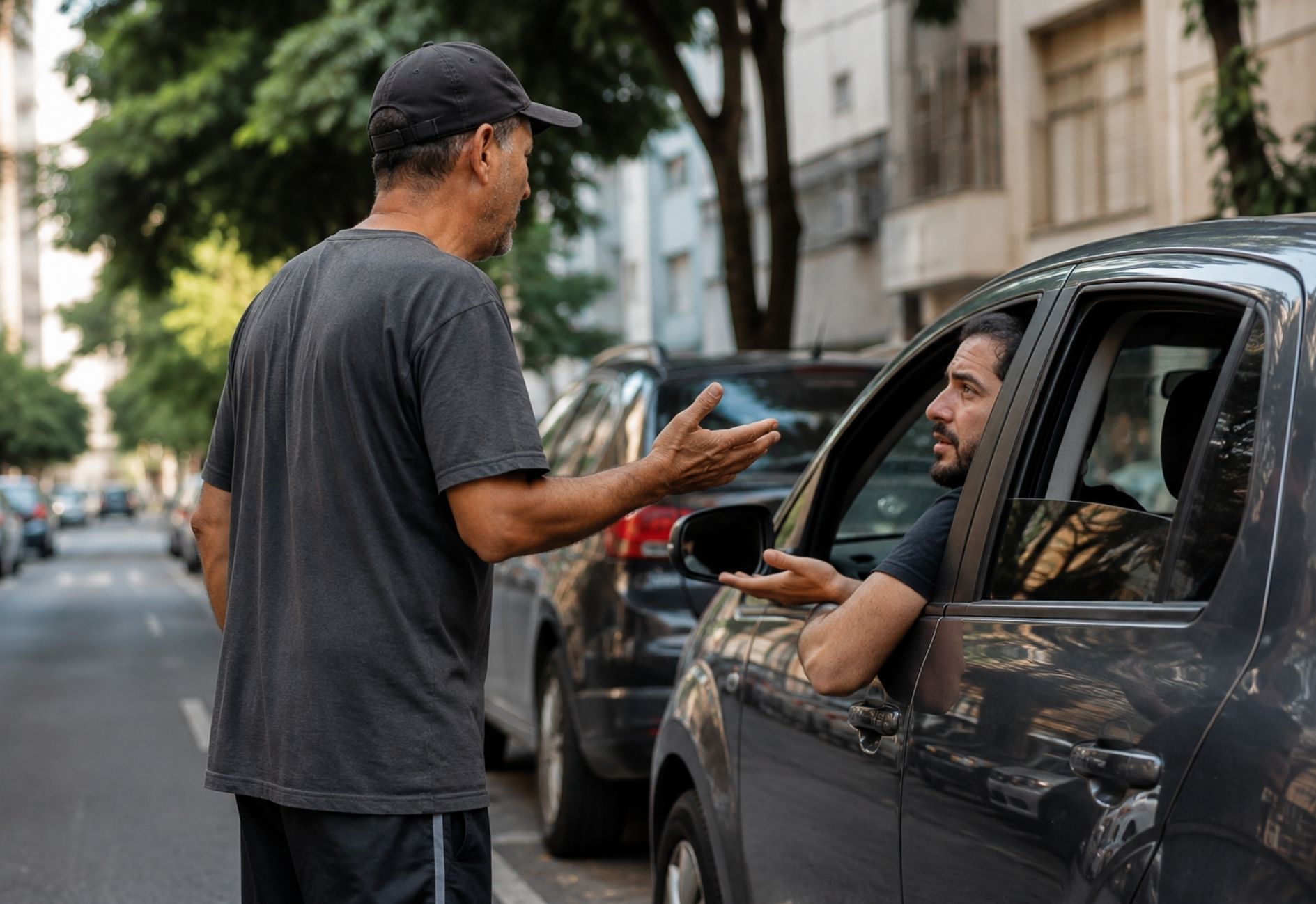 Posso chamar a polícia se um flanelinha insistir em cobrar para estacionar? Veja quando a abordagem ultrapassa o simples pedido e pode virar caso policial